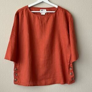 %100 LINEN Andrea Jovine Top, Size S